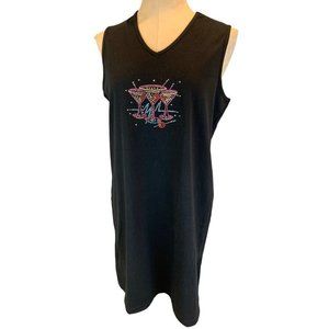 Small CZ Coverups Black Jersey Knit Embellished Cocktail Cover Up Sleeveless New